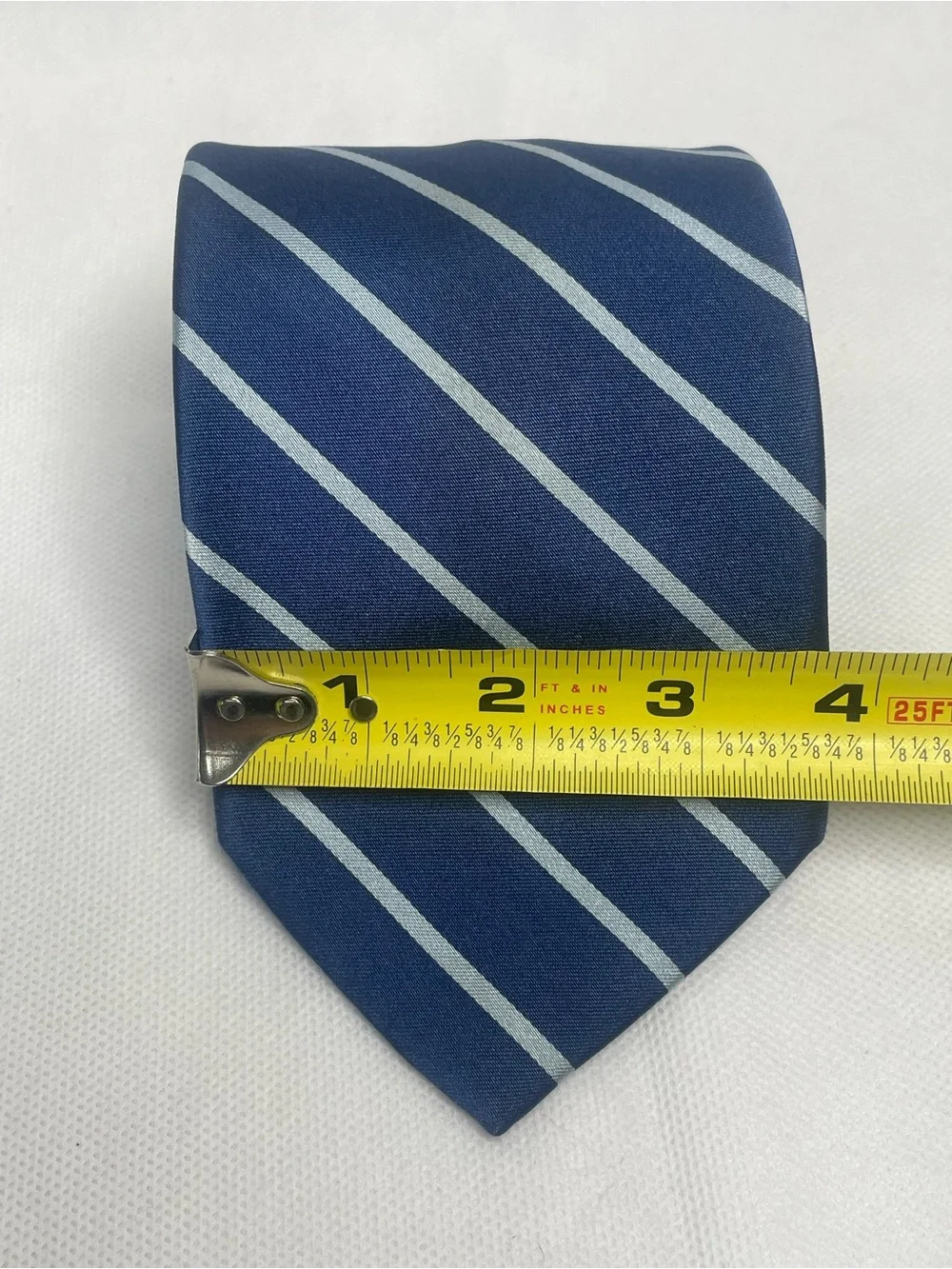 Brooks Brothers Makers Repp Silk Tie Navy Blue Preppy Striped Textured Necktie